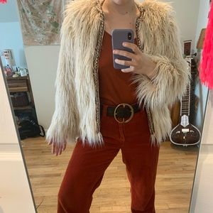Zara Cream Shag Jacket
